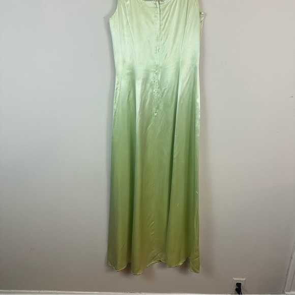 Jessica McClintock for Gunne Sax | Green Silky Y2K Maxi Gown Size 9/10 - Picture 4 of 10